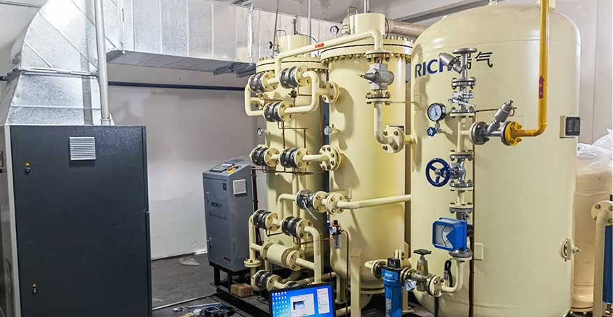 瑞气发往安徽的100立方医药行业制氮机投入生产  
